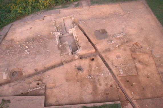 Foundation of the Washington family home at Ferry Farm, where George Washington spent his boyhood. The photo shows the foundation in 2008 when it was discovered by archaeologists.