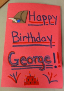 Visitors even made birthday cards for George!