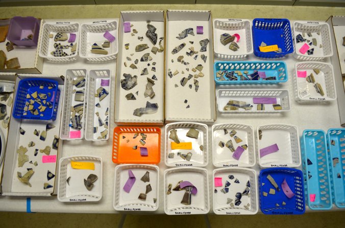 Sherds to be mending in the Archaeology Lab at George Washington's Ferry Farm