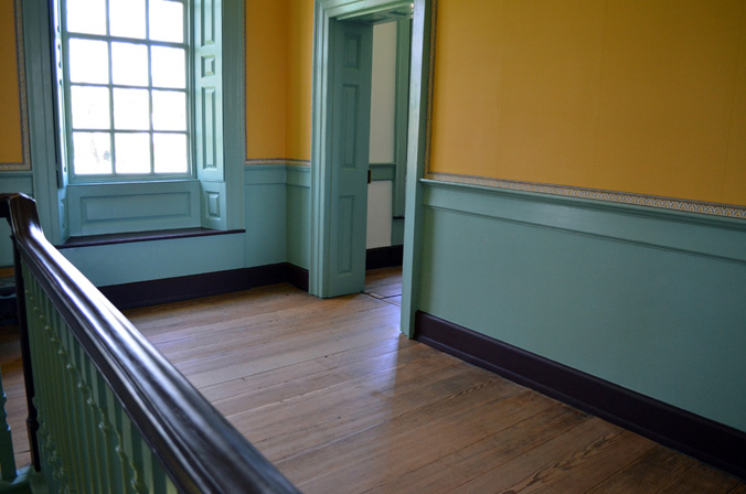 The second floor landing where Rood was treated for his wounds.