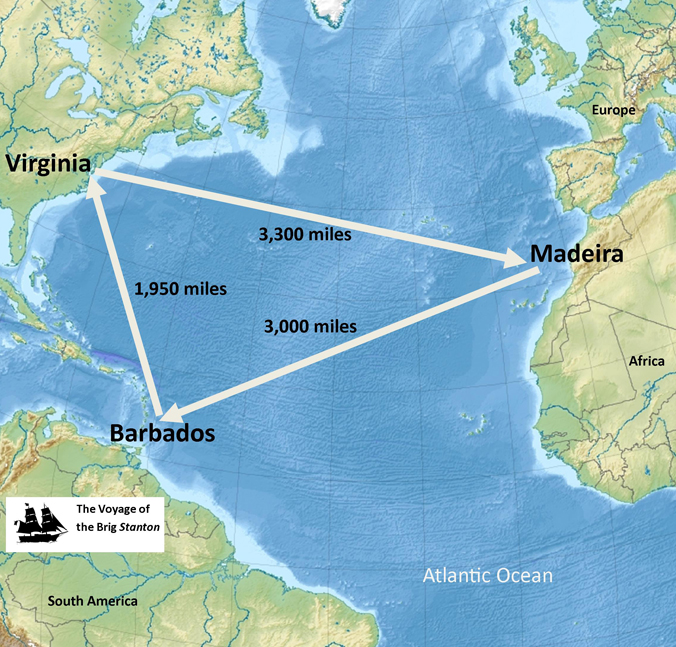 Map of the Stanton's Voyage