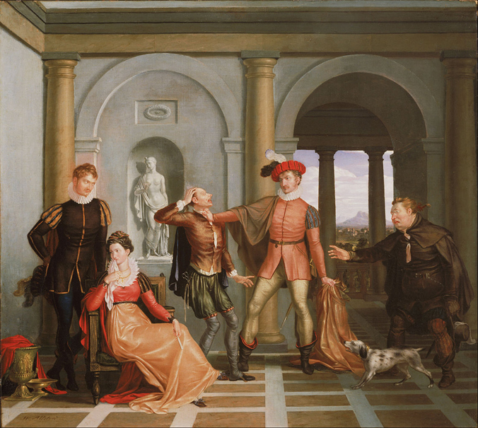 Washington Allston, American - Scene from Shakespeare's The Taming of the Shrew (Katharina_and_Petruchio)