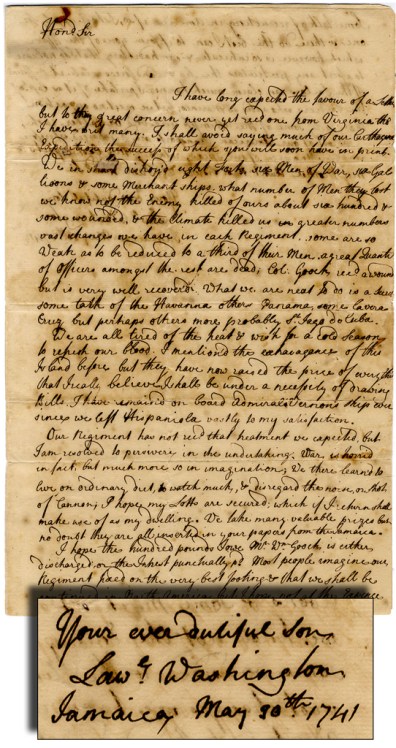 Lawrence Washington to Augustine Washington - May 30, 1741