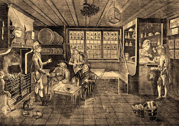 Tavern Decorated for Christmas