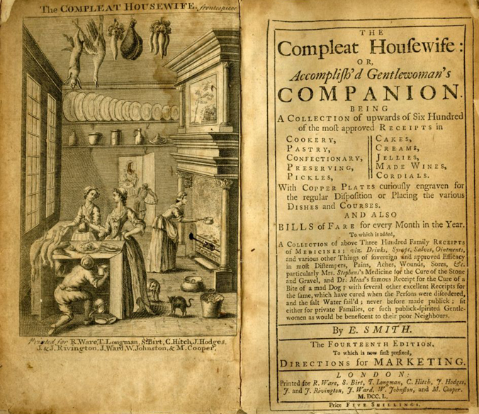 Eliza Smith's 'The Compleat Housewife' frontispiece