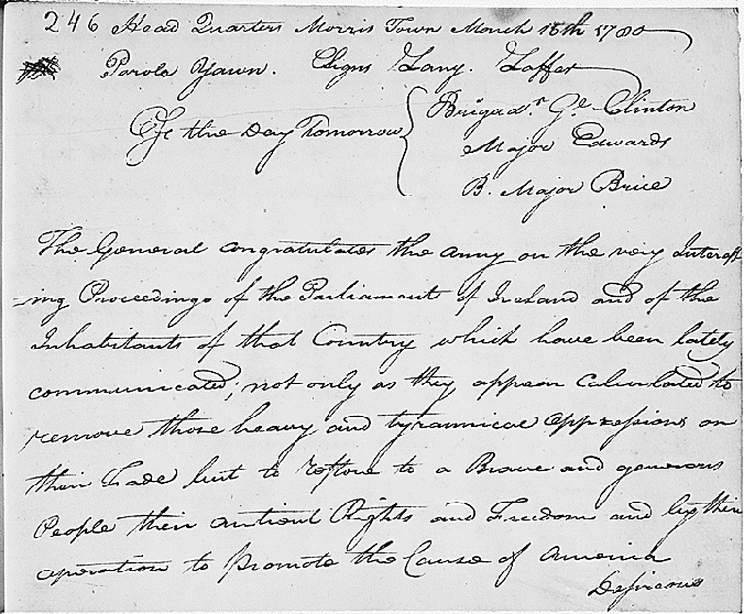 St. Patrick's Day General Order