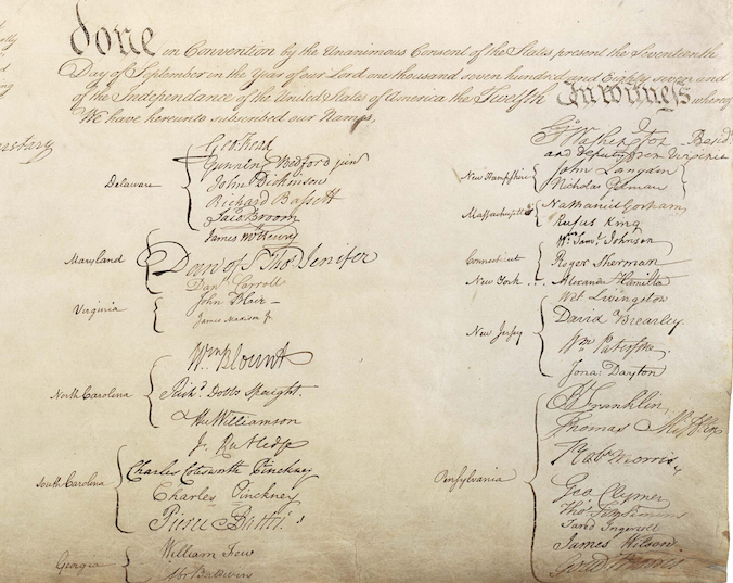 Signatures on the Constitution