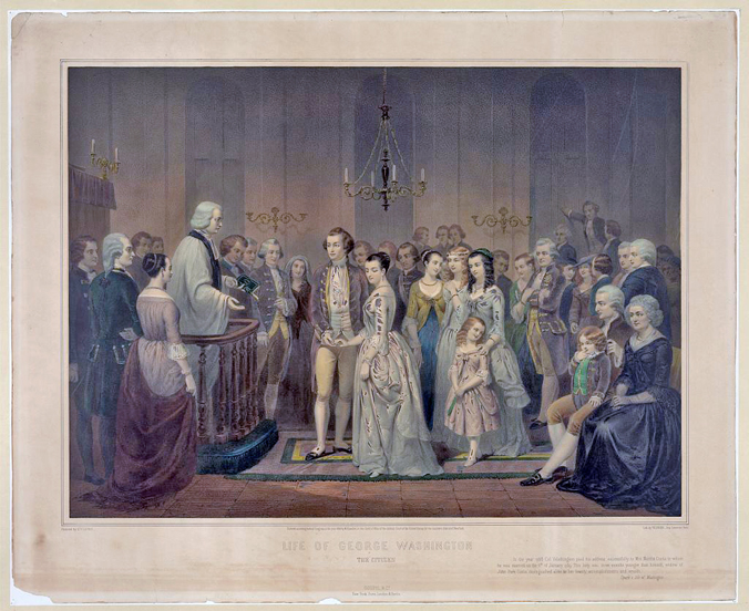 The Wedding of Washington and Martha Custis (1854) by Junius Brutus Stearns